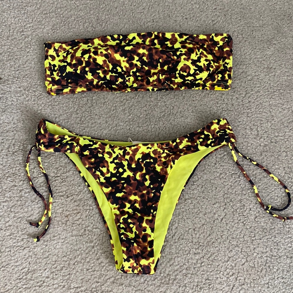 The Bikini Lab Yellow and Brown Bikini Set